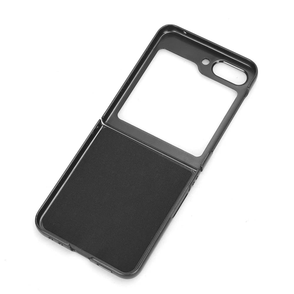 For Samsung Galaxy Z Flip5 5G PU Leather + Hard PC Phone Case Stitching Lines Shockproof Cover - Black - 2