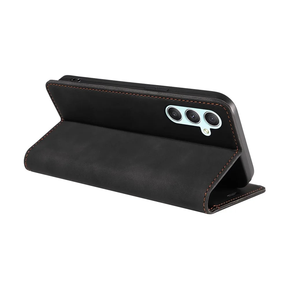 BETOPNICE 003 For Samsung Galaxy A34 5G Wallet RFID Blocking Phone Stand Cover Shockproof PU Leather Case - Black - 4