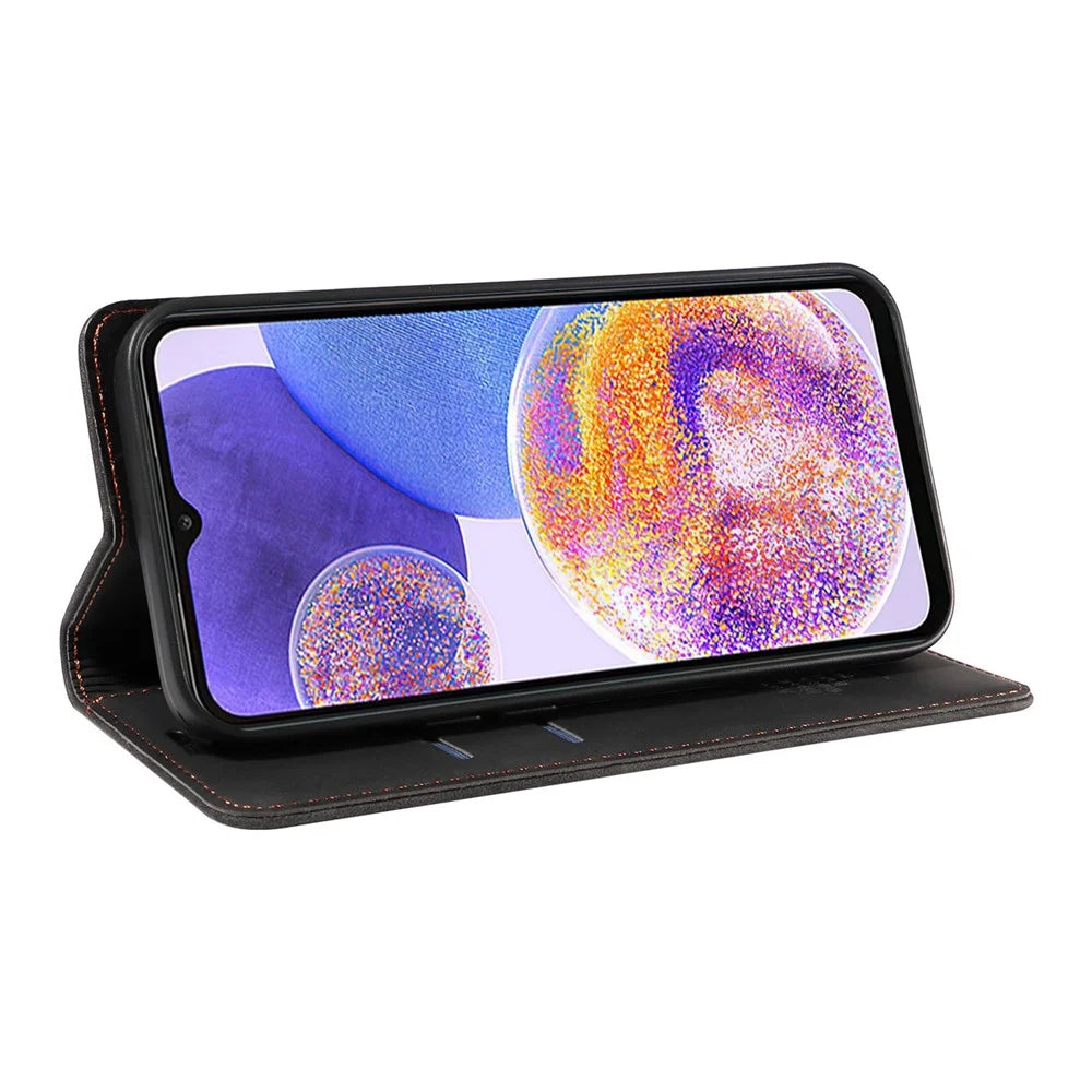 BETOPNICE 003 For Samsung Galaxy A33 5G Slim-Fit Phone Shell PU Leather Stand Cover RFID Blocking Wallet Phone Case - Black - 3