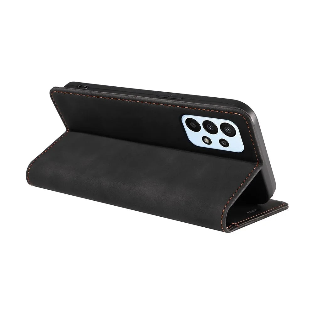 BETOPNICE 003 For Samsung Galaxy A33 5G Slim-Fit Phone Shell PU Leather Stand Cover RFID Blocking Wallet Phone Case - Black - 4