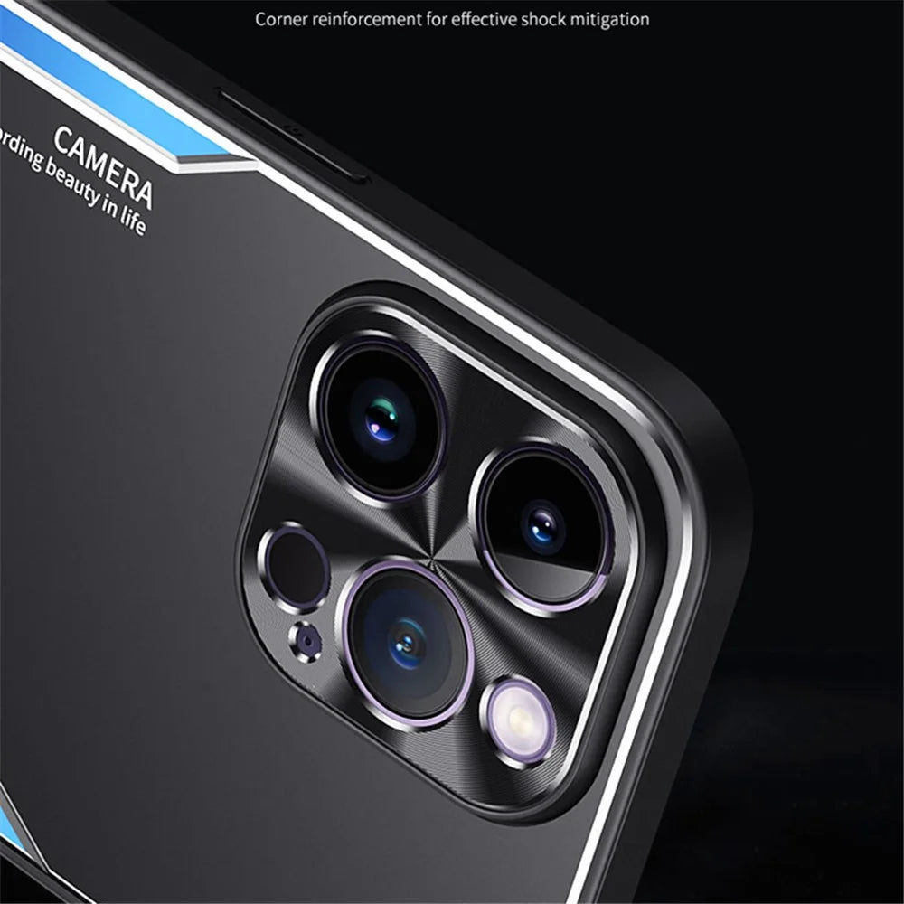 For iPhone 12 Pro Shockproof Cell Phone Shell Anti-dust Aluminium Alloy + TPU Phone Case Cover - Blue - 6
