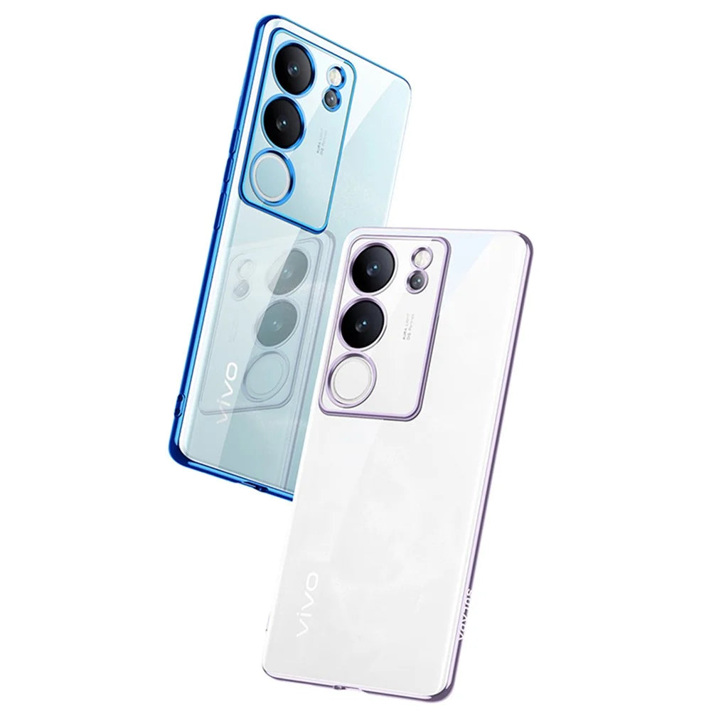 SULADA Nature Series for vivo S17 5G Matte TPU Case Electroplating Anti-drop Cell Phone Cover - Blue - 7
