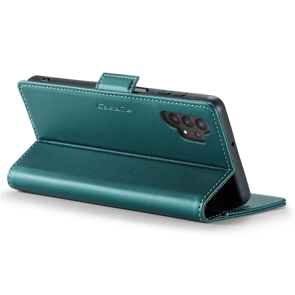 For Samsung Galaxy A32 5G / M32 5G Leather Case CASEME 023 RFID Blocking 3 Card Slot Mobile Cover - Green - 3