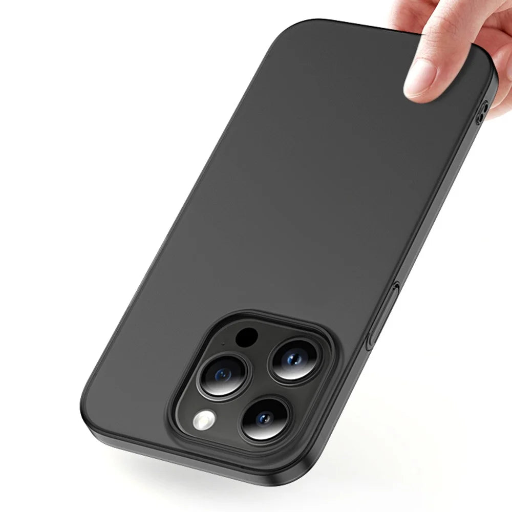 For iPhone 13 Pro Max Super Thin Phone Shell Matte Phone Cover Anti-Fingerprint PP Phone Case - Transparent Black - 2
