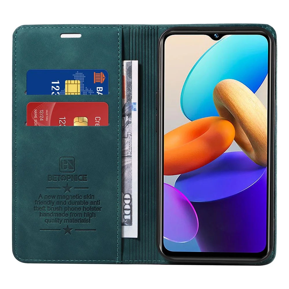 BETOPNICE 003 For vivo Y35 / Y22s 4G / Y22 4G RFID Blocking Cell Phone Cover Leather Wallet Stand Case - Green - 2
