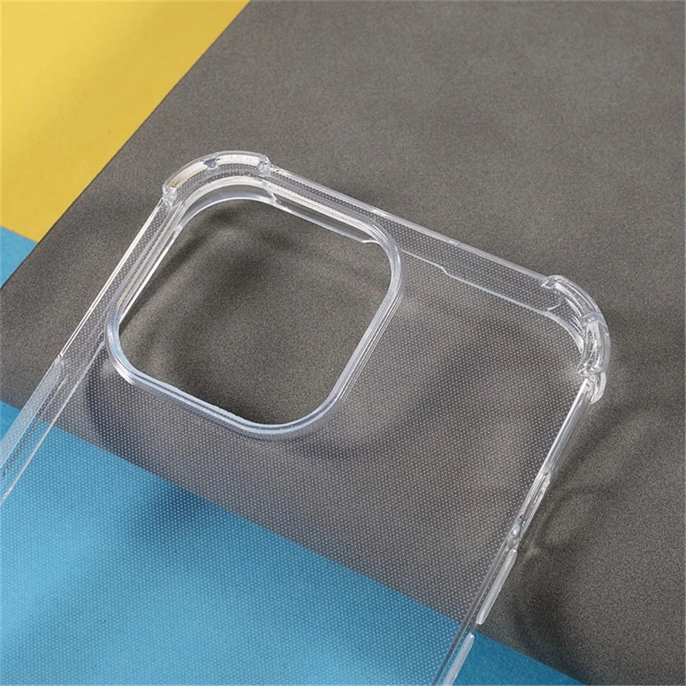 TPU Protective Case for iPhone 15 Transparent Four Corners Drop Resistant Phone Cover - 6