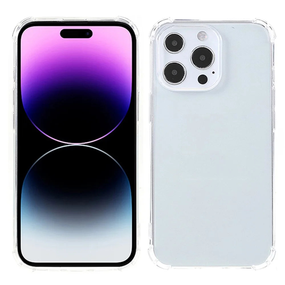 For iPhone 15 Pro Max TPU Case Transparent Four Corners Fall Protection Phone Cover - 2