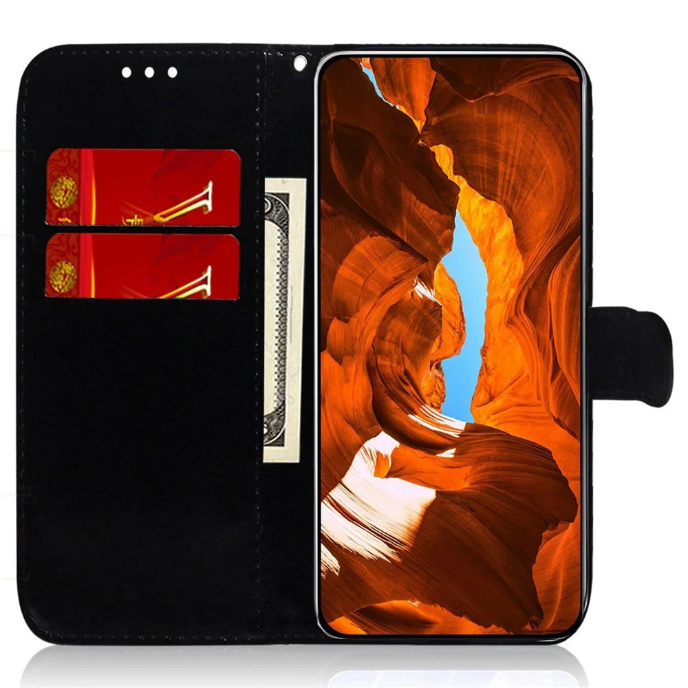 For Samsung Galaxy M54 5G / F54 5G Leather Wallet Case Dazzling Flower Pattern Phone Stand Cover - Grey - 2