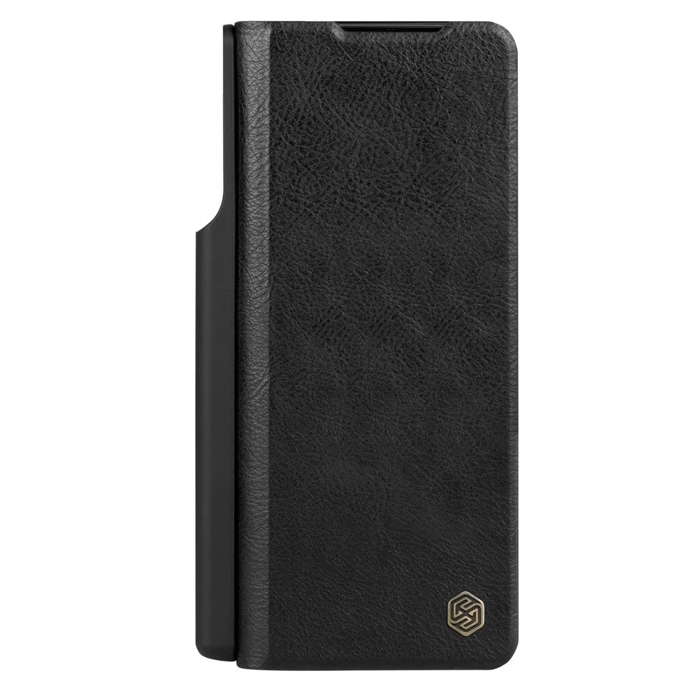 NILLKIN Qin Pro Series for Samsung Galaxy Z Fold5 5G PU Leather Case Slide Camera Protection Phone Cover with Pen Slot - Black - 5