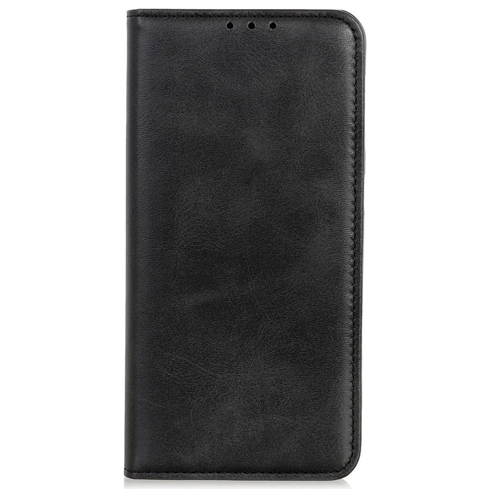 Split Leather Case for Samsung Galaxy S23 FE Stand Wallet Magnetic Flip Phone Cover - Black - 6