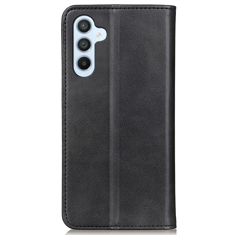 Split Leather Case for Samsung Galaxy S23 FE Stand Wallet Magnetic Flip Phone Cover - Black - 7