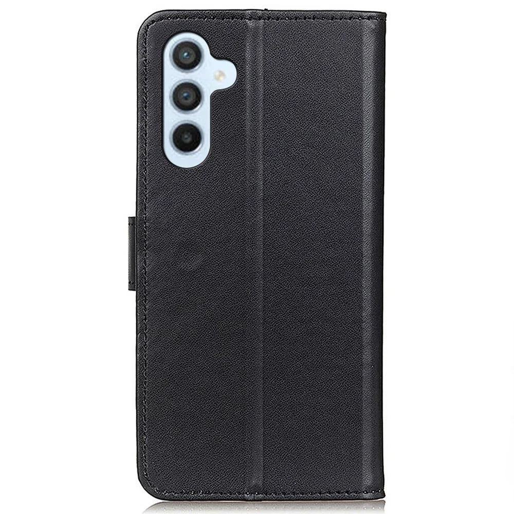 For Samsung Galaxy S23 FE Textured PU Leather Flip Cover Stand Shockproof Wallet Phone Case - Black - 7