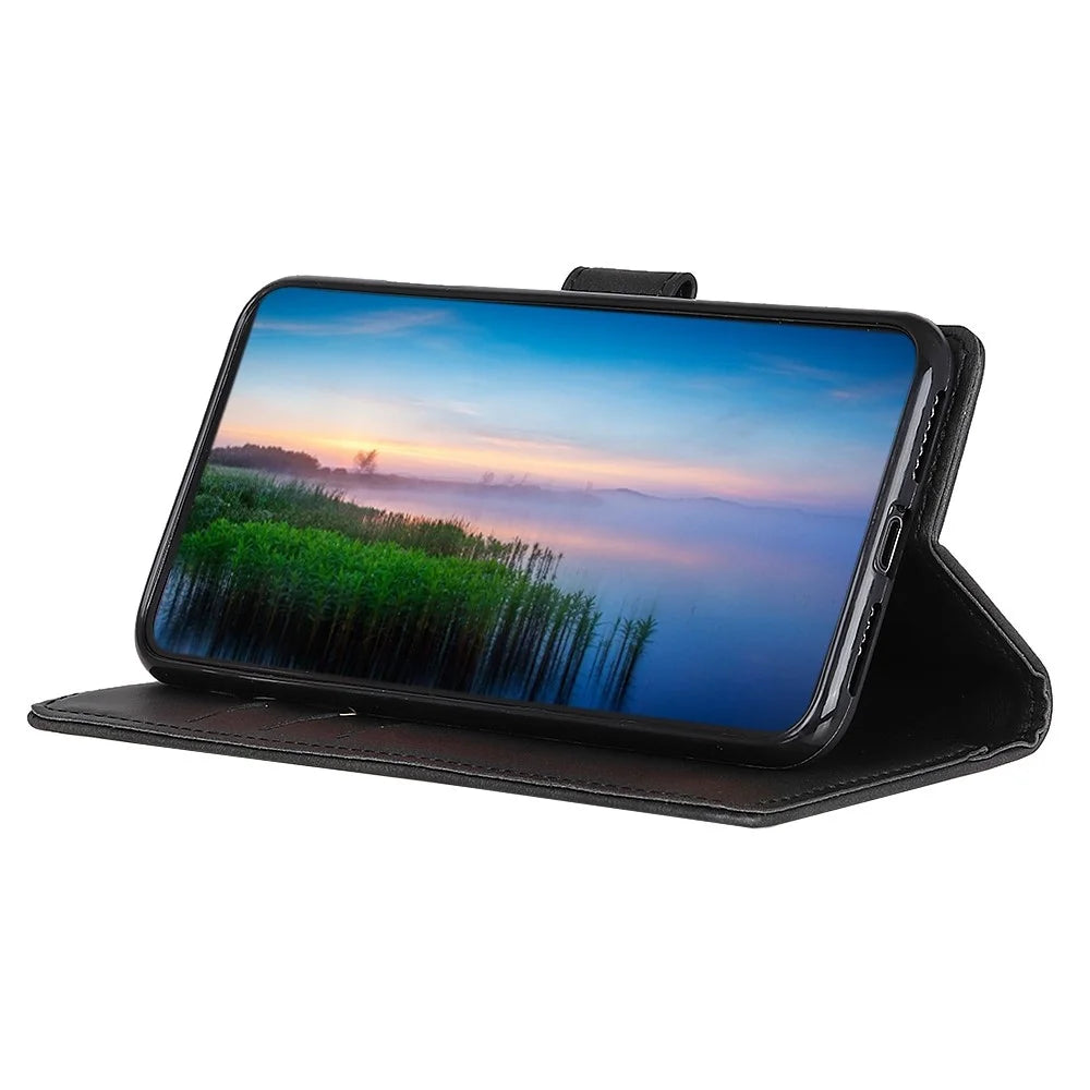 For Asus Zenfone 10 5G PU Leather Wallet Phone Case Cowhide Texture Flip Stand Cover - Black - 2