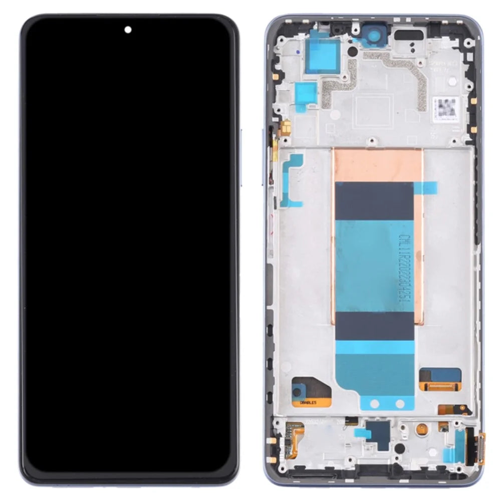 For Xiaomi Redmi K40S 5G / Poco F4 5G Grade C OLED Screen and Digitizer Assembly + Frame Repair Part (without Logo) - Blue - 1