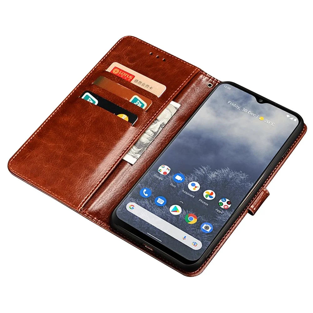 IDEWEI Wallet Phone Case for Asus Zenfone 10 5G Crazy Horse Texture Anti-Drop Leather Flip Cover - Brown - 2