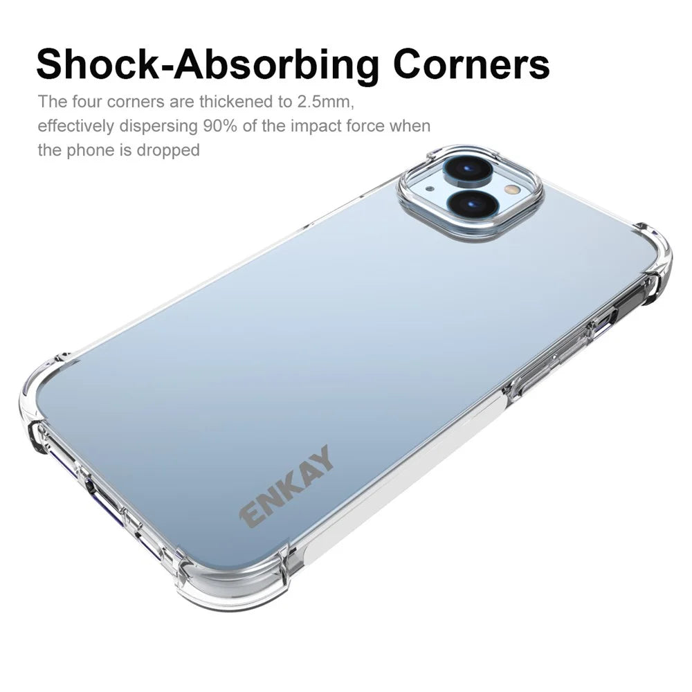 ENKAY HAT PRINCE For iPhone 14 Plus Anti-drop TPU Phone Case with High Aluminium-silicon Glass Screen Film - 2