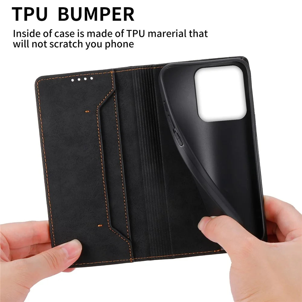 DF-05 For Realme C53 (Global) / C53 (India) / C51 PU Leather Case RFID Blocking Phone Cover with Stand Wallet - Black - 7