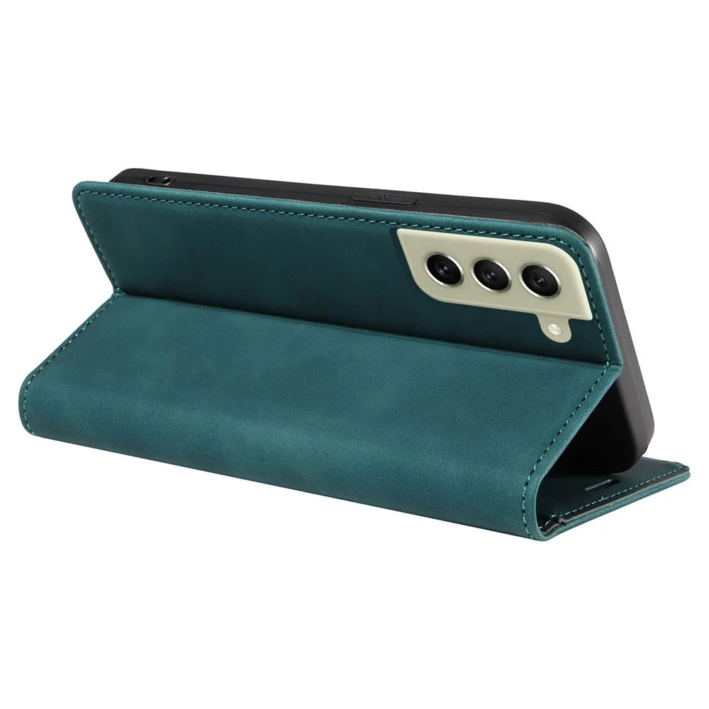 BETOPNICE 003 For Samsung Galaxy S21 FE 5G Flip Cover RFID Blocking PU Leather Wallet Stand Phone Case - Green - 4