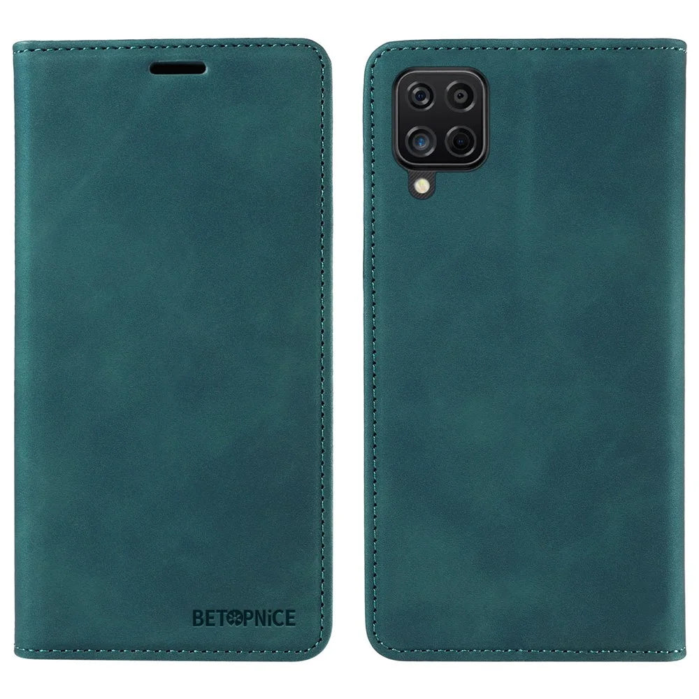 BETOPNICE 003 For Samsung Galaxy A12 / M12 / F12 PU Leather Flip Cover Stand Phone Case RFID Blocking Wallet - Green - 1