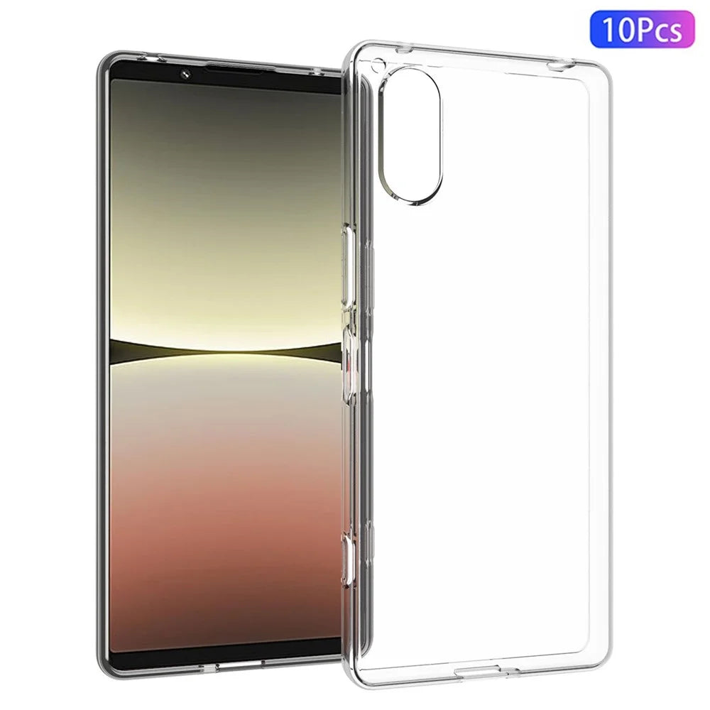 10Pcs / Pack For Sony Xperia 5 V Clear Flexible TPU Case Inner Watermark-Free Texture Mobile Phone Cover - 1
