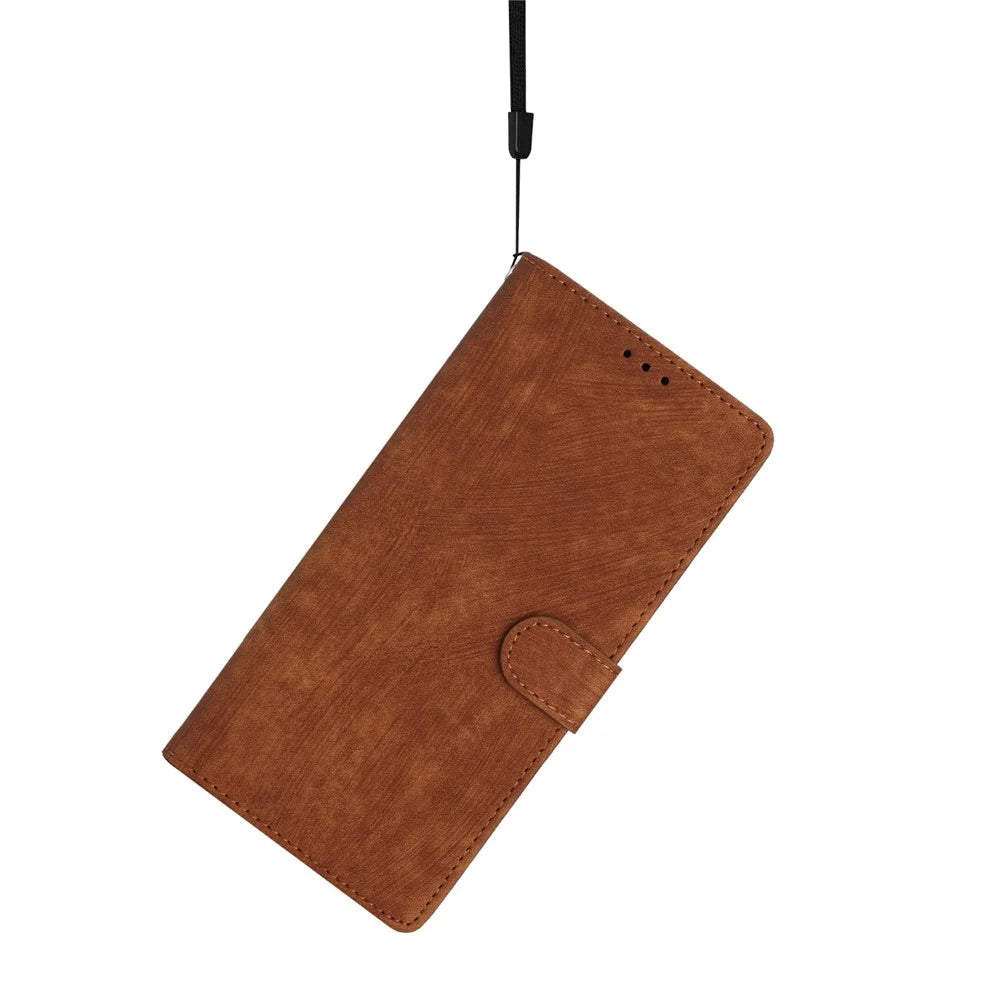 For iPhone 15 Pro Cell Phone Cover PU Leather Wallet Slim-Fit Mobile Phone Case Stand Skin-touch Shell - Brown - 4