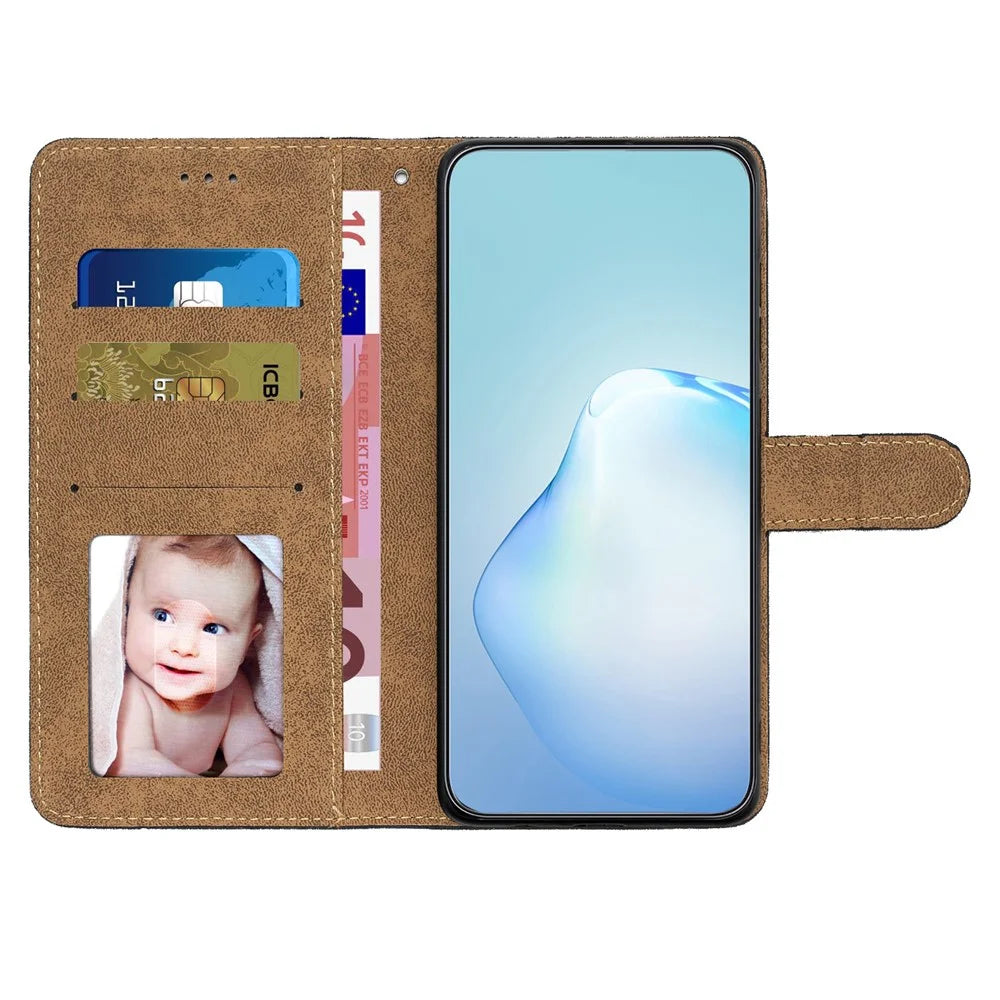 For iPhone 15 Plus Wallet Crazy Horse Texture Shell Phone Cover Imprinted Lines Leather Phone Stand Case - Blue - 2