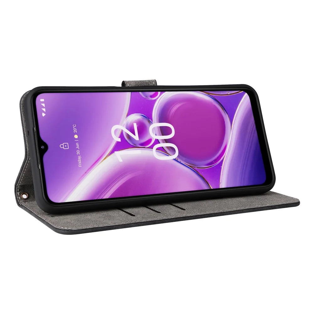 For Nokia G310 Supporting Stand PU Leather Case RFID Blocking Wallet Phone Cover with Strap - Black - 3