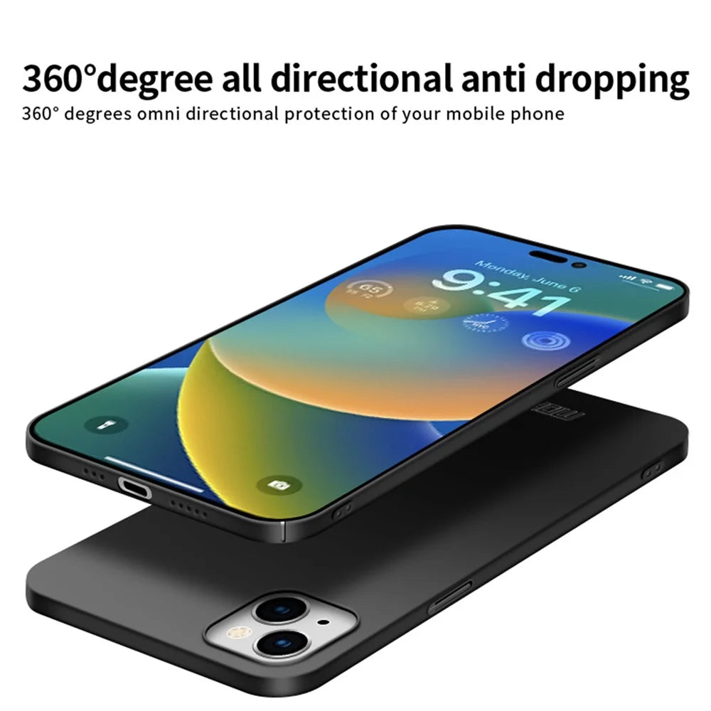 MOFI JK PC Series-1 Shield for iPhone 15 Pro Anti-Fingerprint Matte PC Phone Case Cell Phone Cover - Black - 6