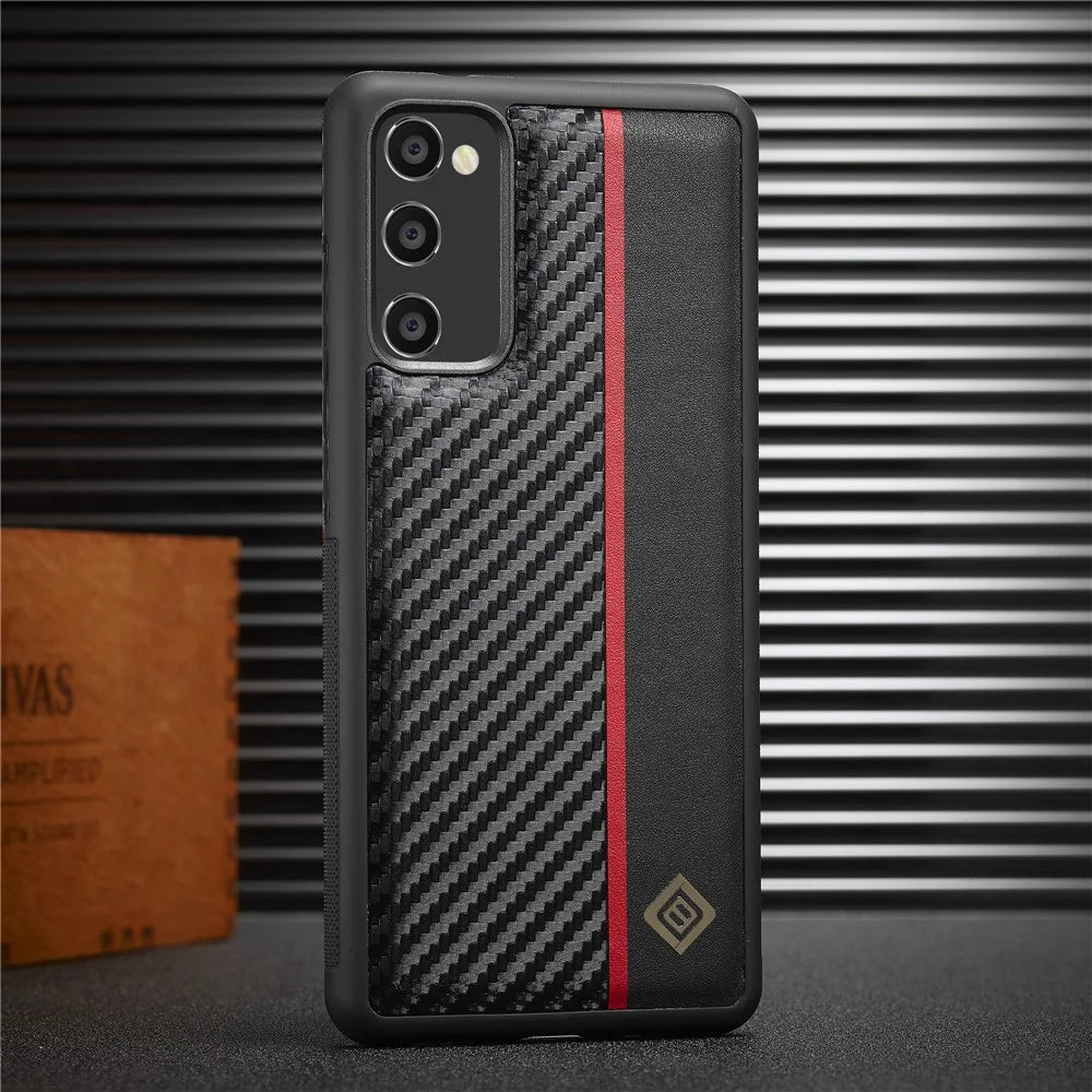 LC.IMEEKE For Samsung Galaxy Note20 / Note20 5G Phone Case Carbon Fiber Leather Coated TPU + EVA Cover - 2