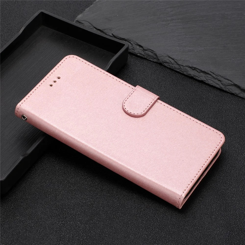 For iPhone 15 Plus PU Leather+TPU Wallet Stand Phone Cover Silk Texture Case with Strap - Rose Gold - 6