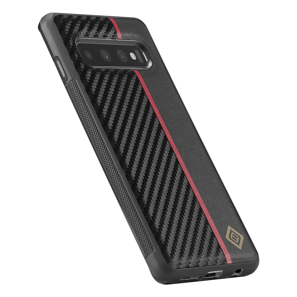LC.IMEEKE For Samsung Galaxy S10 Scratch Resistant Carbon Fiber Texture Case PU Leather+TPU+EVA Phone Cover - 7