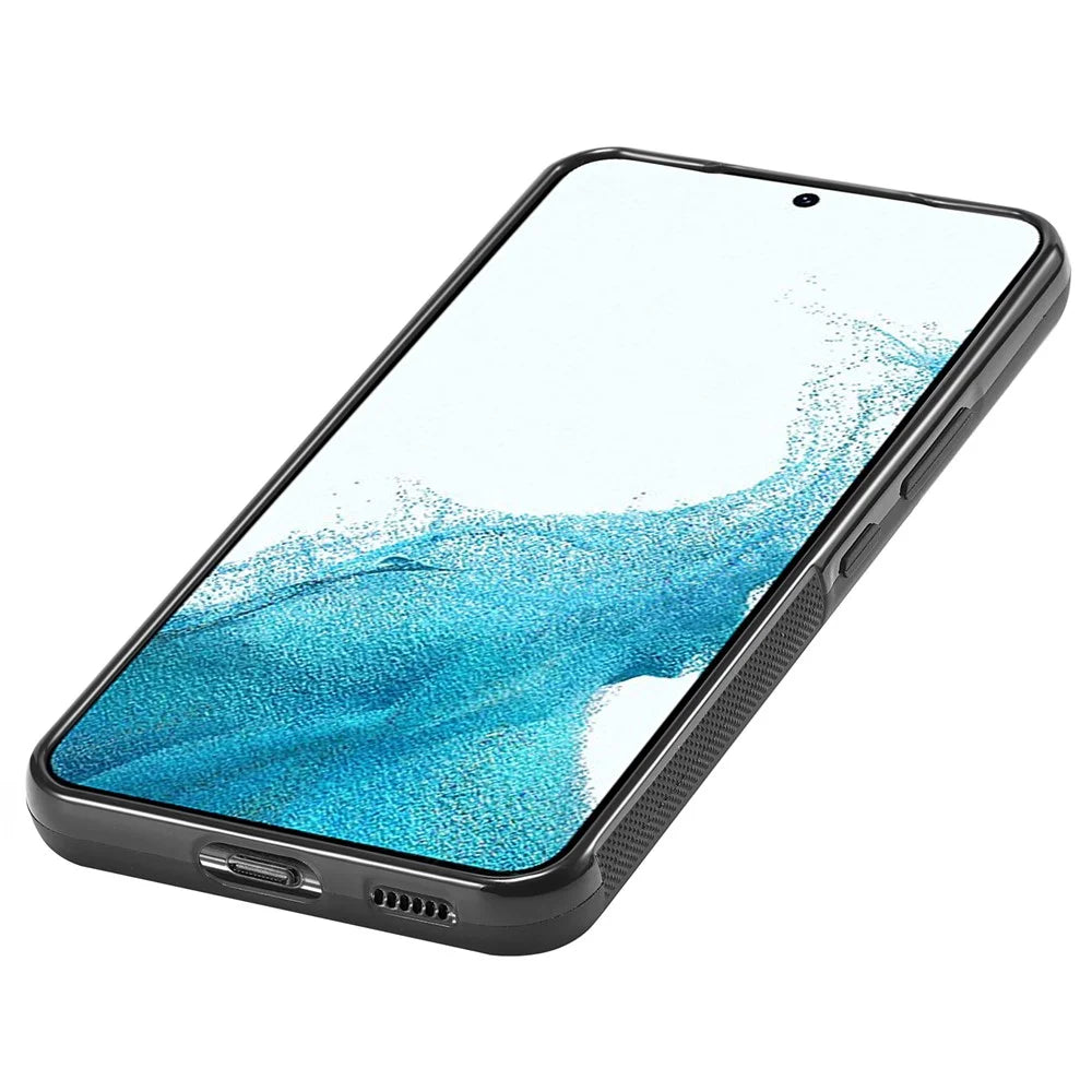 LC.IMEEKE Protective Case for Samsung Galaxy S22 5G , Carbon Fiber Texture Leather Coated TPU+EVA Phone Case - 6