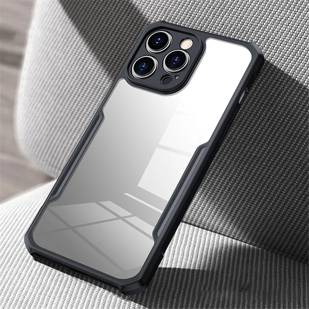 XUNDD For iPhone 15 Pro Acrylic+TPU Phone Cover Drop-proof Protective Case - Black - 2