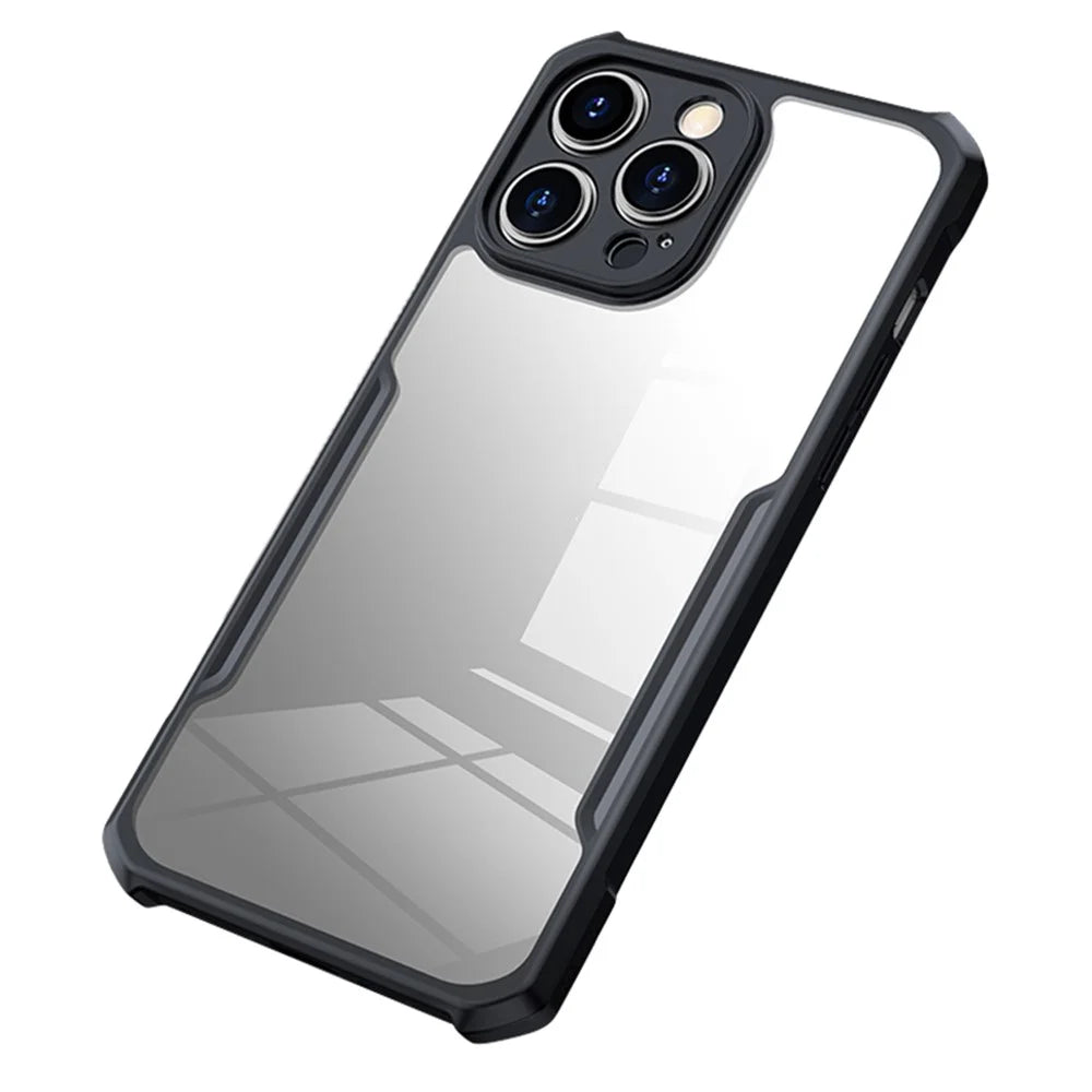 XUNDD Protective Phone Case for iPhone 15 Pro Max , Acrylic+TPU Phone Back Cover - Black - 1