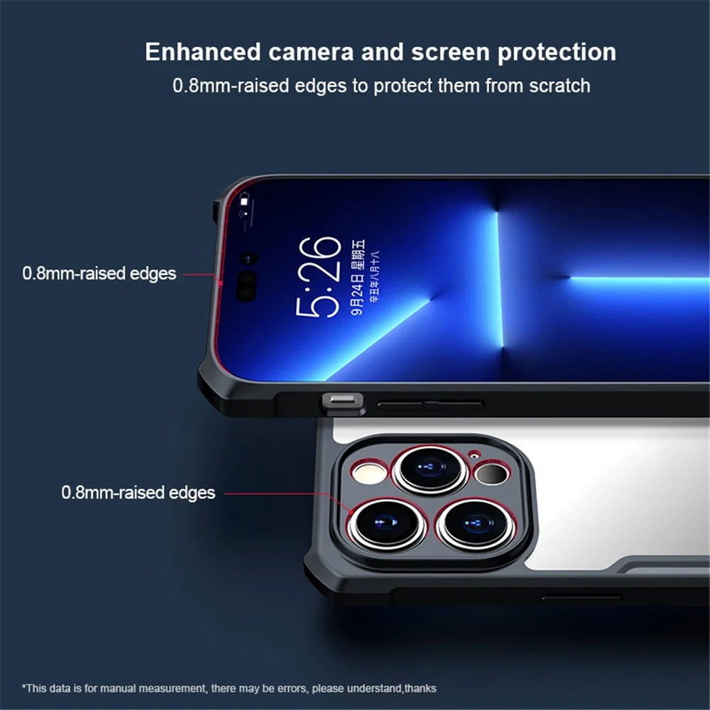 XUNDD Protective Phone Case for iPhone 15 Pro Max , Acrylic+TPU Phone Back Cover - Black - 5