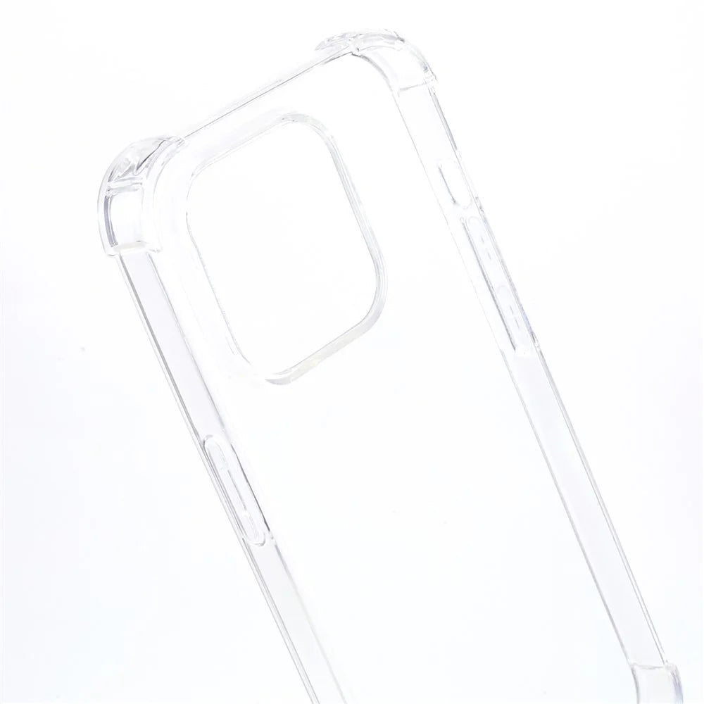 For iPhone 15 Pro Max Thicken Four Corner Anti-drop Cover Clear TPU Phone Case with Lanyard - 4