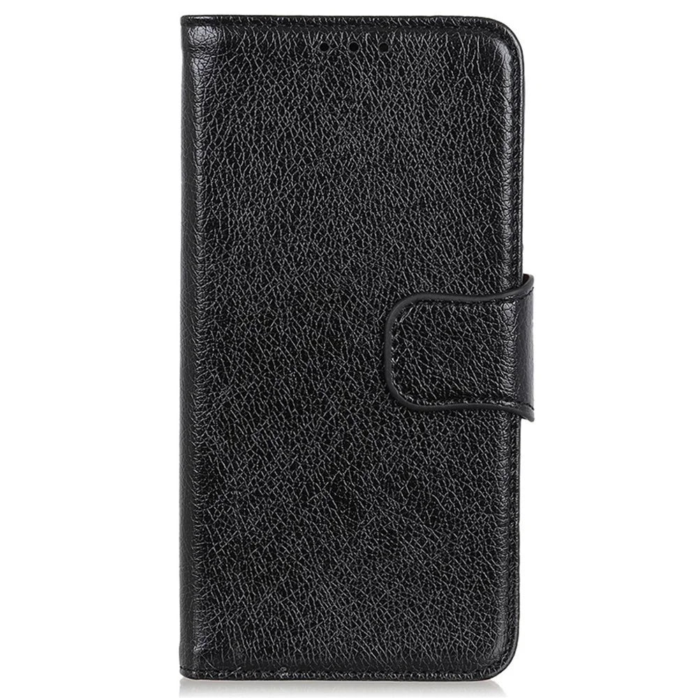 For Nokia G42 Drop Protection Phone Shell Nappa Texture Split Leather Wallet Case Phone Stand Cover - Black - 7