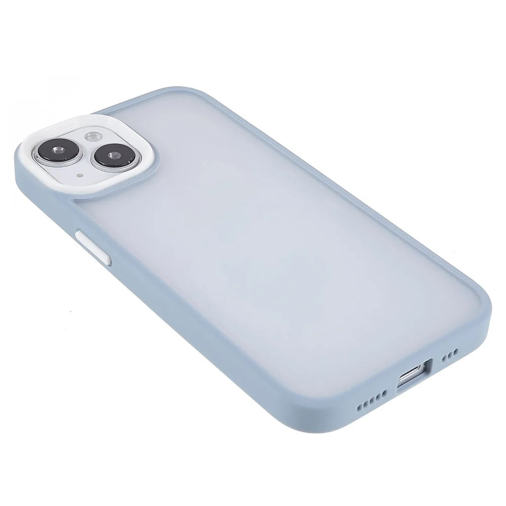 FULEXIN For iPhone 15 Shockproof Phone Case Candy Color TPU+Acrylic Skin-touch Cover - Blue - 5