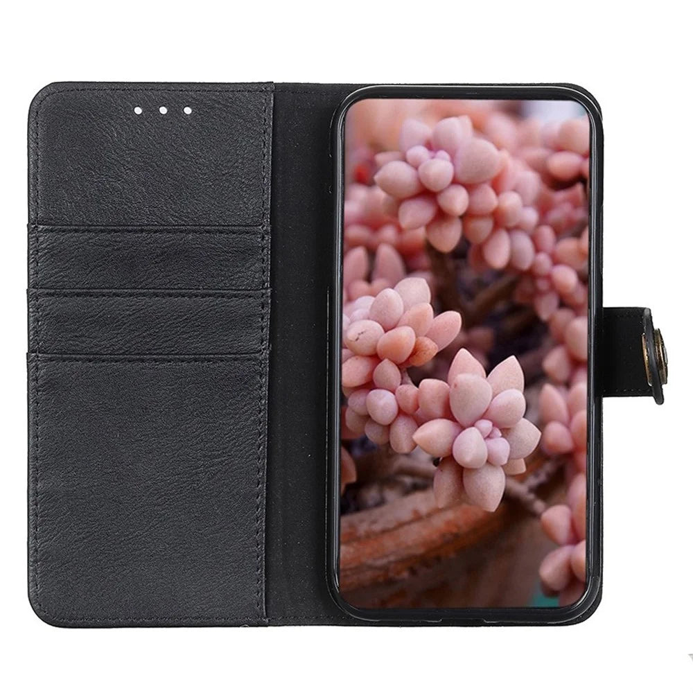 KHAZNEH For OnePlus Nord CE3 5G PU Leather Wallet Phone Case Stand Cowhide Texture Phone Cover - Black - 2