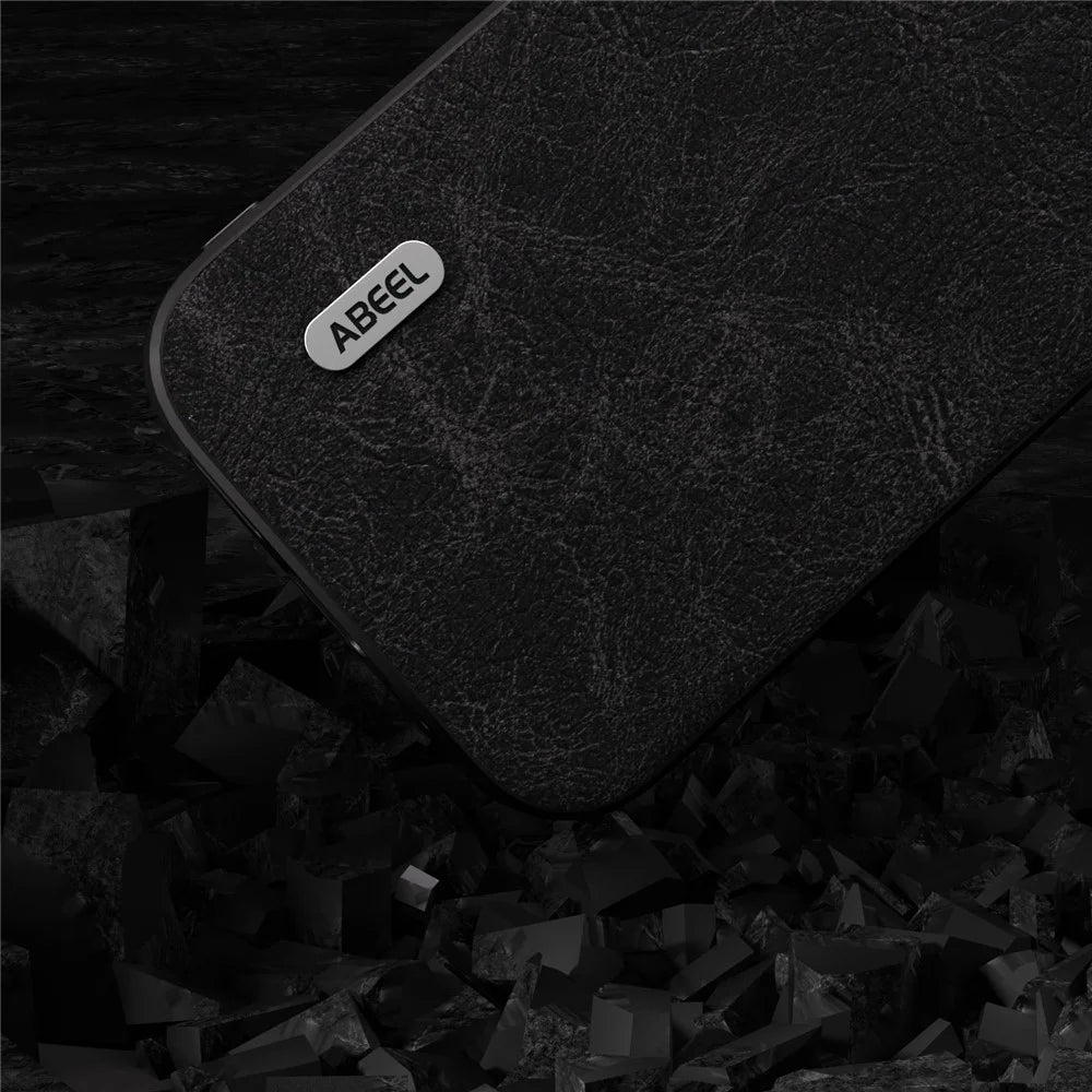 ABEEL Anti-drop Phone Case for Samsung Galaxy A24 4G (162.1 x 77.6 x 8.3mm) , Litchi Texture PU Leather+PC+TPU Cover - Black - 3