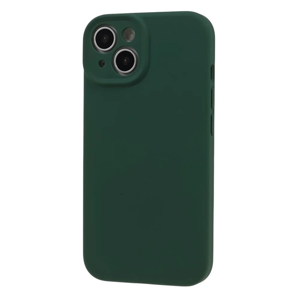 For iPhone 15 Plus Precise Cutout Liquid Silicone+PC Phone Case Mobile Phone Protective Cover - Army Green - 3