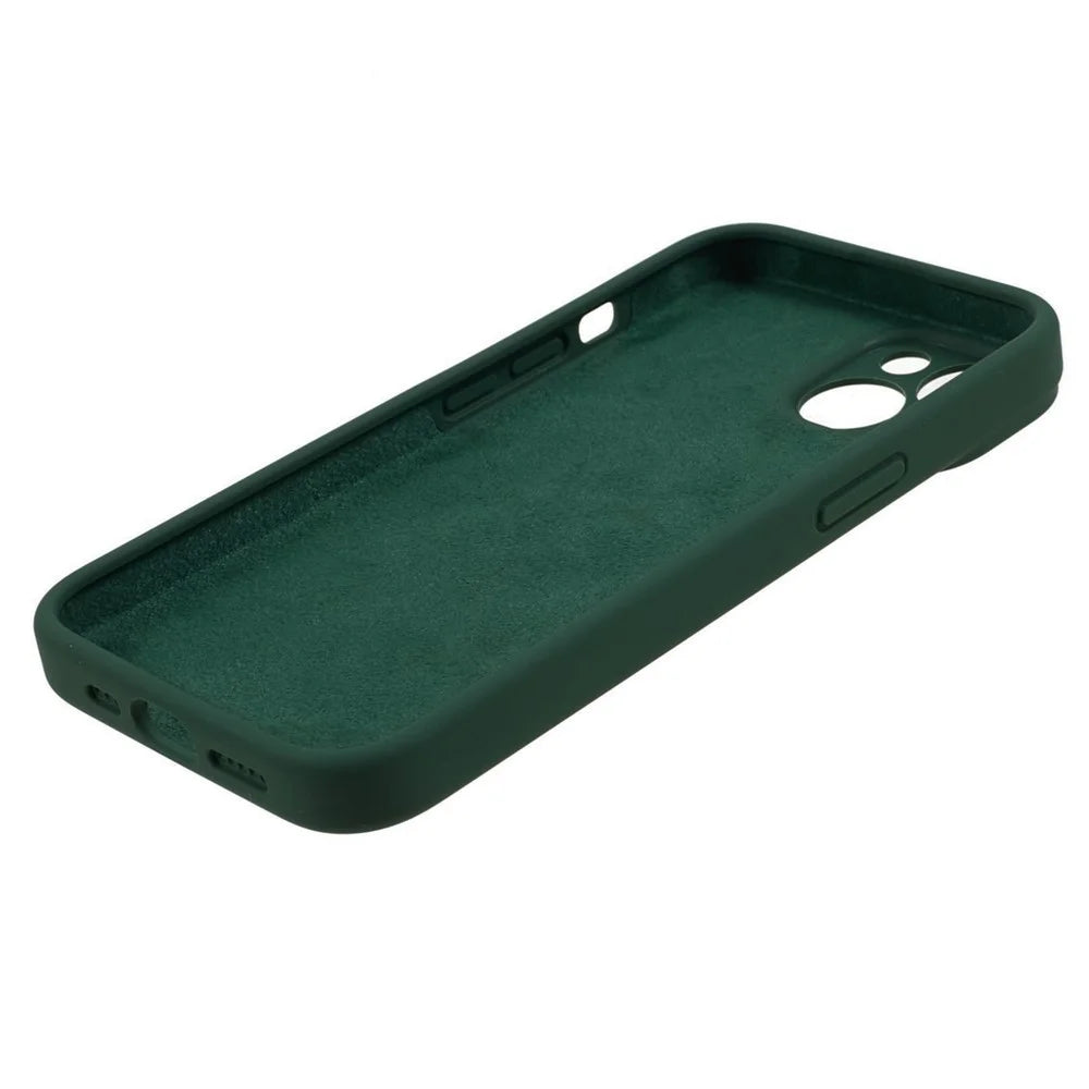 For iPhone 15 Plus Precise Cutout Liquid Silicone+PC Phone Case Mobile Phone Protective Cover - Army Green - 6