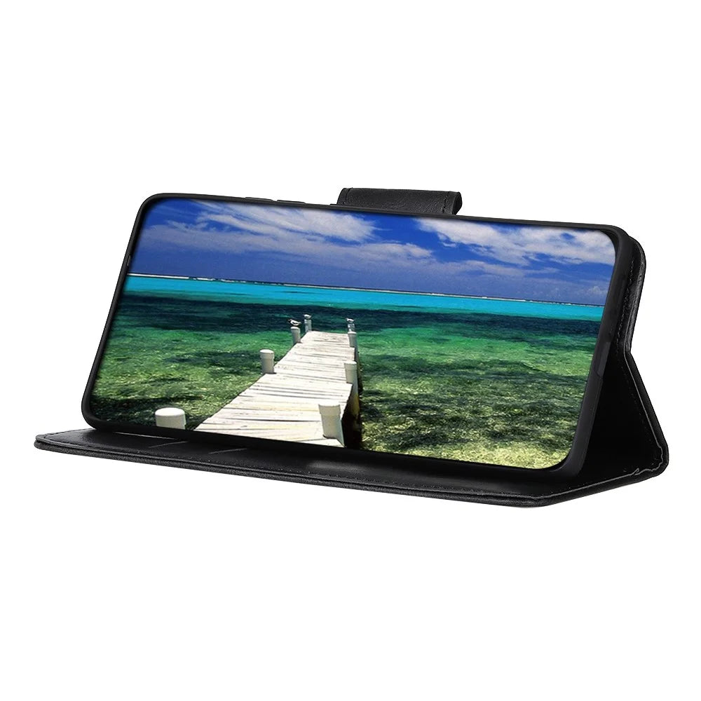 For Samsung Galaxy F34 5G / M34 5G Crazy Horse Texture PU Leather Wallet Case Stand Flip Cell Phone Cover - Black - 2