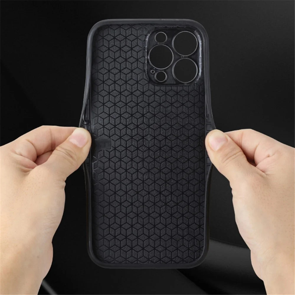 AZNS For iPhone 15 Pro PU Leather Coated TPU Cover Dustproof Shell Imprinted Pattern Phone Case - Black - 4