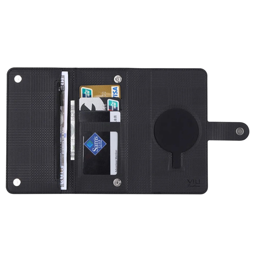 VILI GHB Series for Samsung Galaxy S23 FE Leather Phone Case Magnetic Case RFID Blocking Zipper Pocket Cover - Black - 2