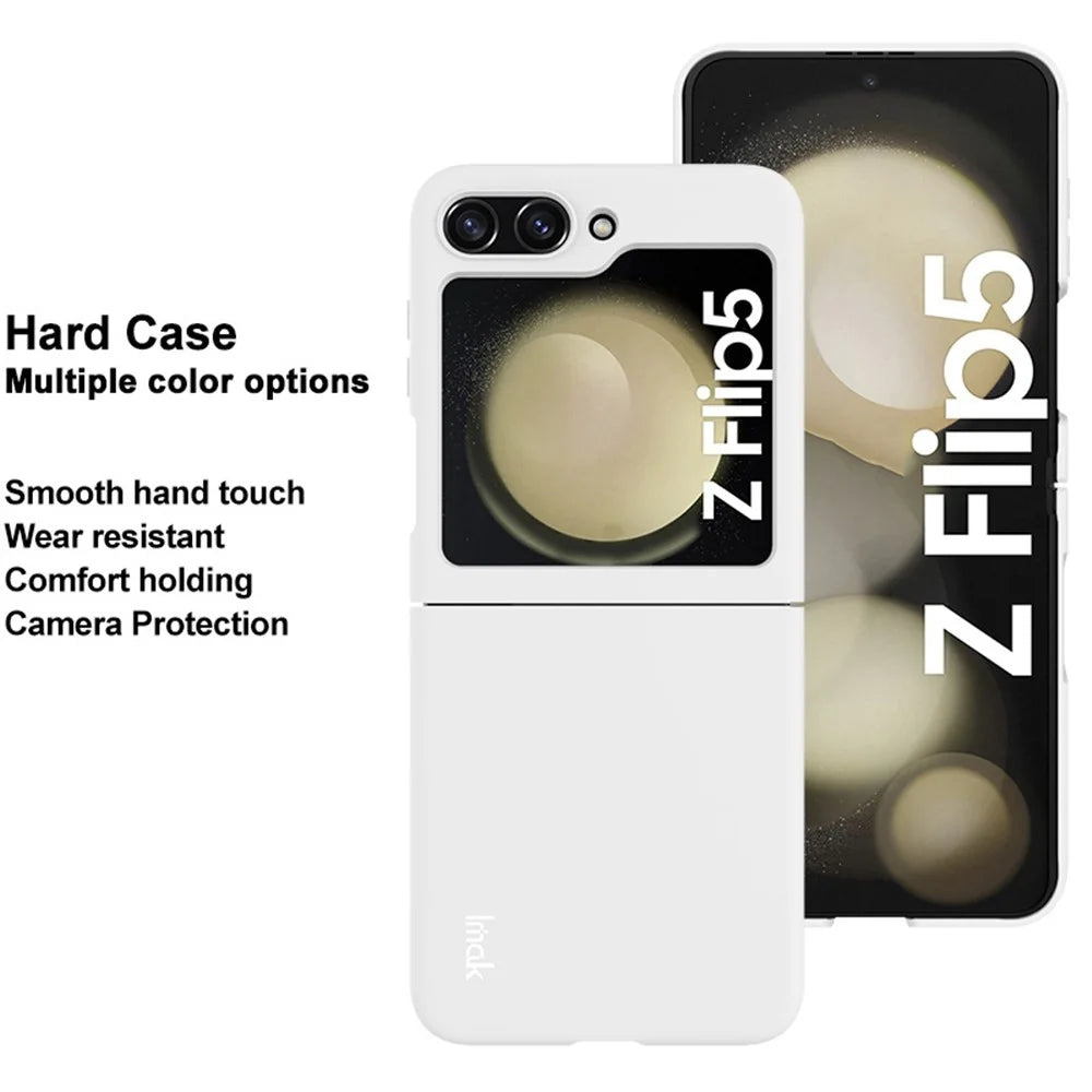 IMAK JS-2 Series For Samsung Galaxy Z Flip5 5G Protective Case Hard PC Anti-drop Phone Cover - White - 2