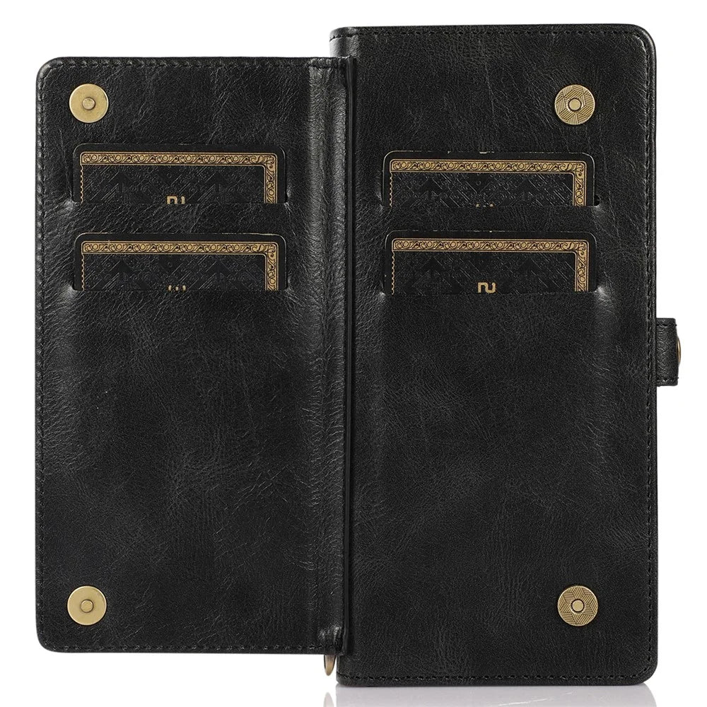 TPU+PU Phone Case for Samsung Galaxy A32 5G / M32 5G Detachable 2-in-1 Shockproof Wallet Phone Case with Strap - Black - 4