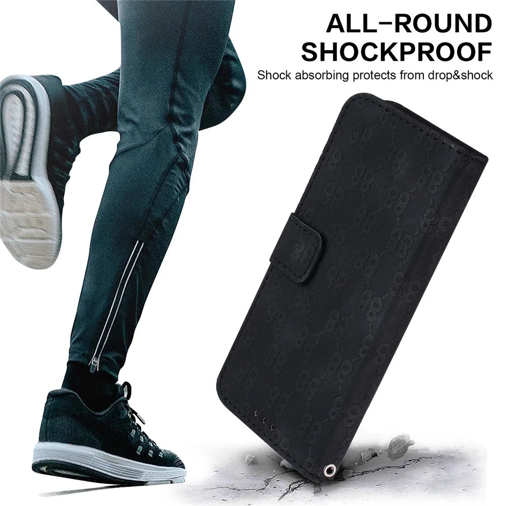 For Samsung Galaxy S23 Ultra Wallet Flip Cover 8-Shape Imprinted Stand PU Leather Phone Case - Black - 4