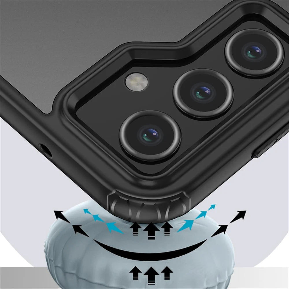 For Samsung Galaxy S23 FE PC+TPU Phone Case Airbag Protection Anti-drop Phone Cover - Transparent - 4