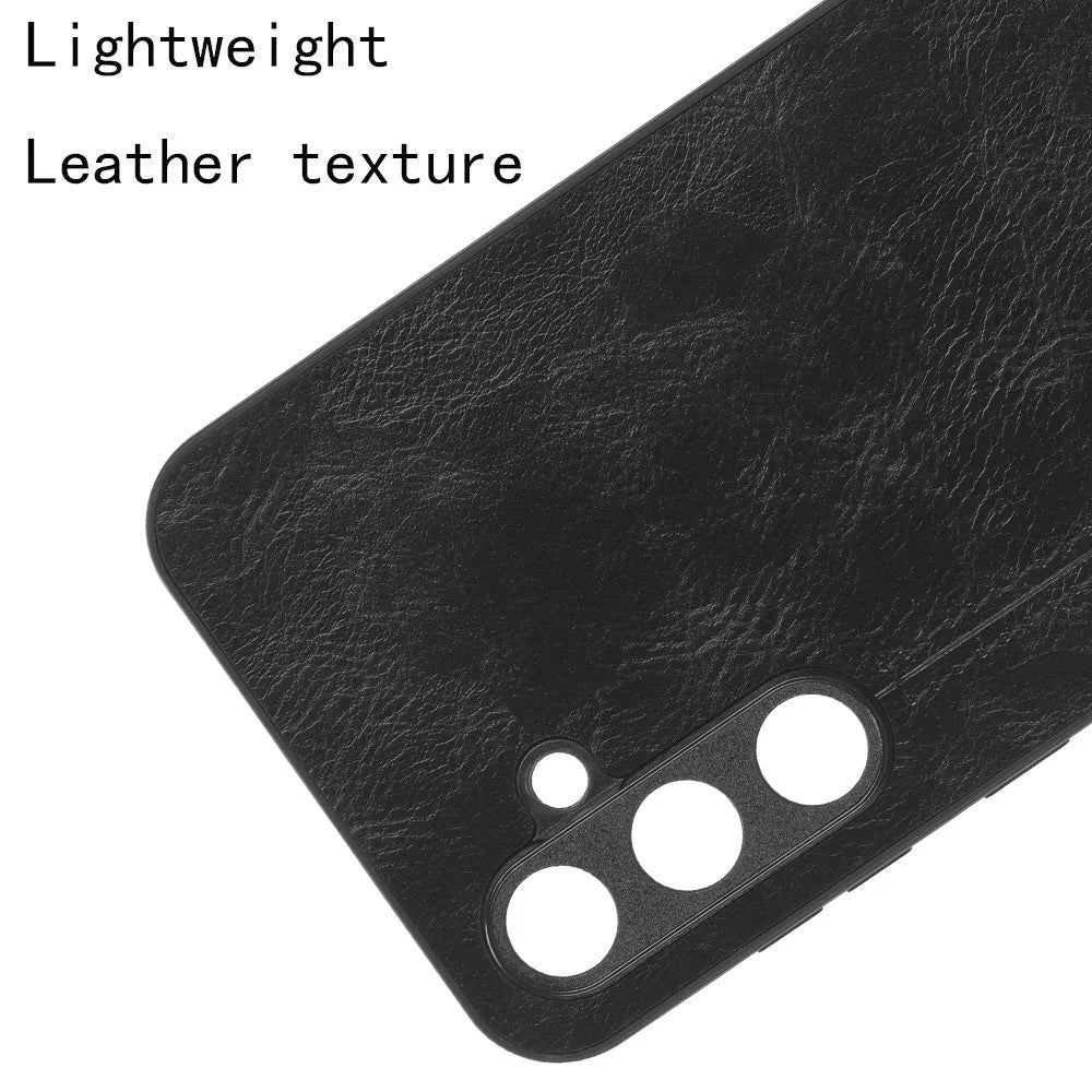 For Samsung Galaxy S23 FE Phone Cover Stitching Line PU Leather Coated PC+TPU Protective Case - Black - 2